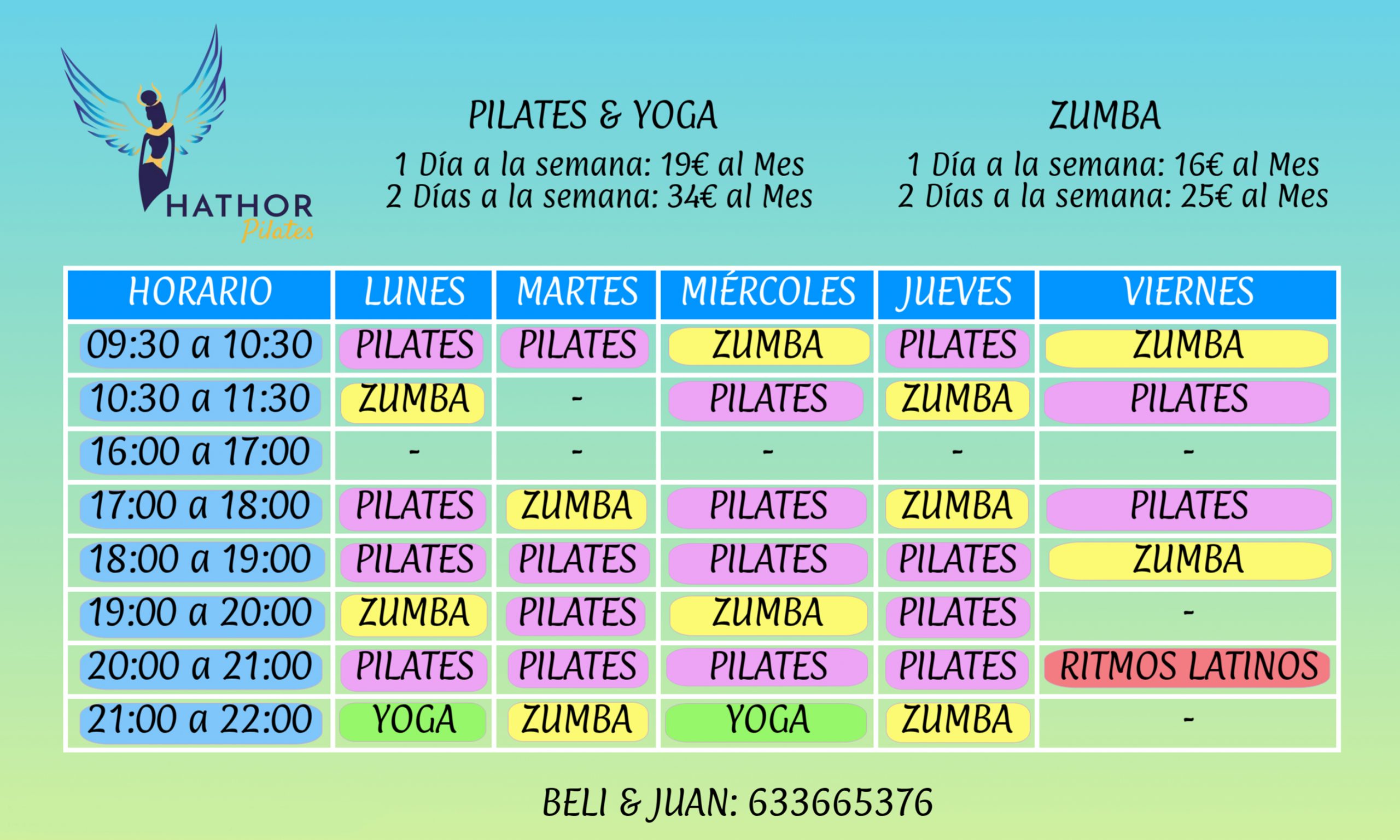 Horario Hathor Pilates Albacete